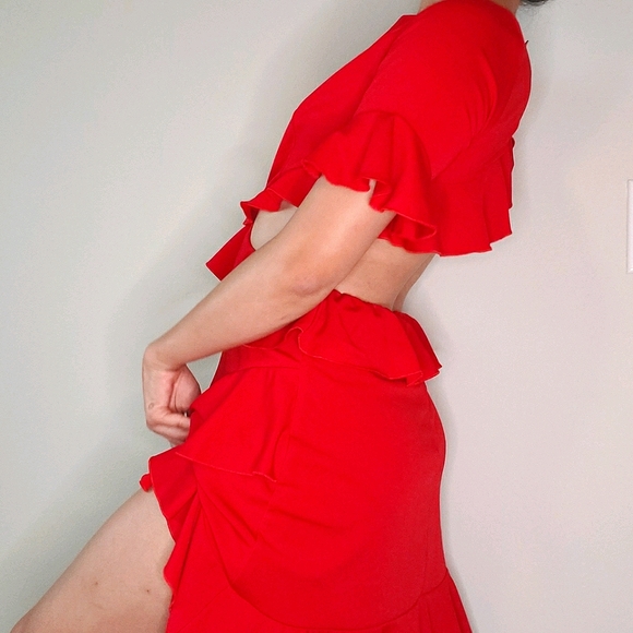 ASOS Ruffled Cut Out Dress - Picture 3 of 4